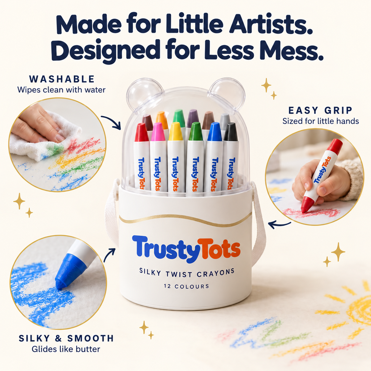 TrustyTots™ Washable Twist Crayons